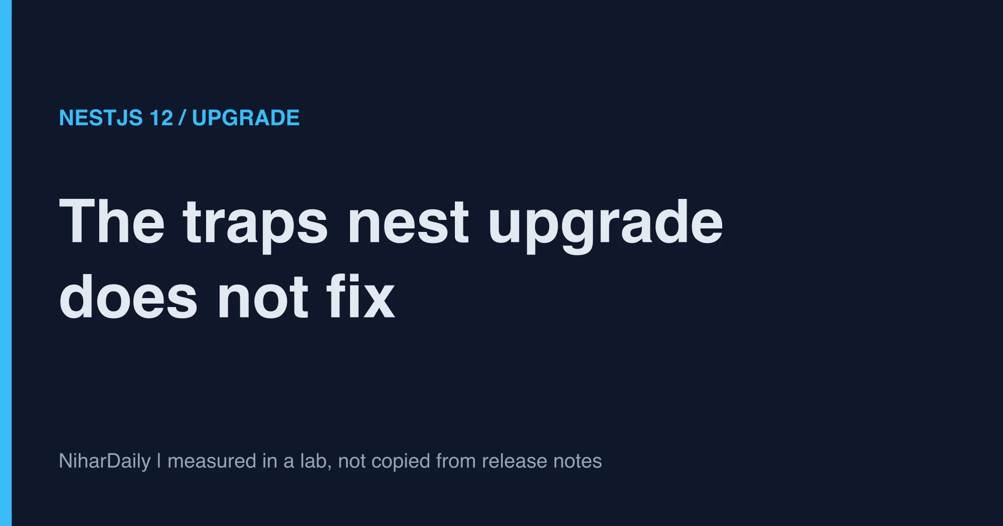 Table of four ways to run nest upgrade on a NestJS 11 project and what each returned