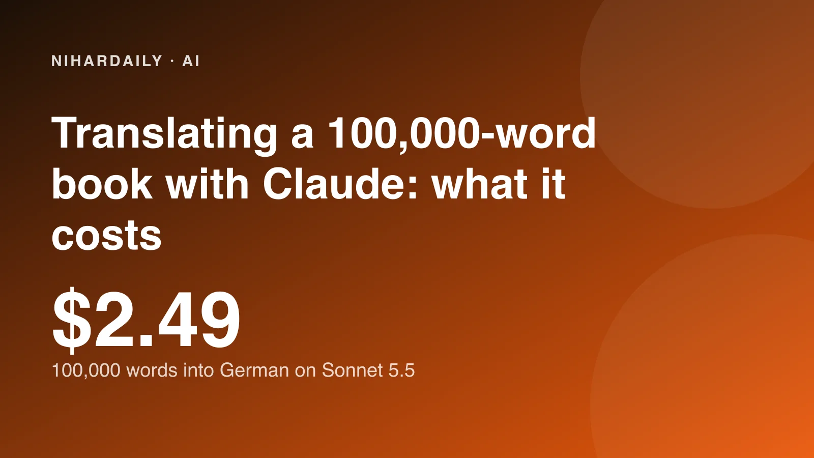 Chart of Claude translation cost by model and language